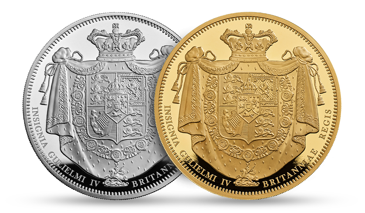 A silver and a gold version of the Great Engravers Waterloo Medal from The Royal Mint.